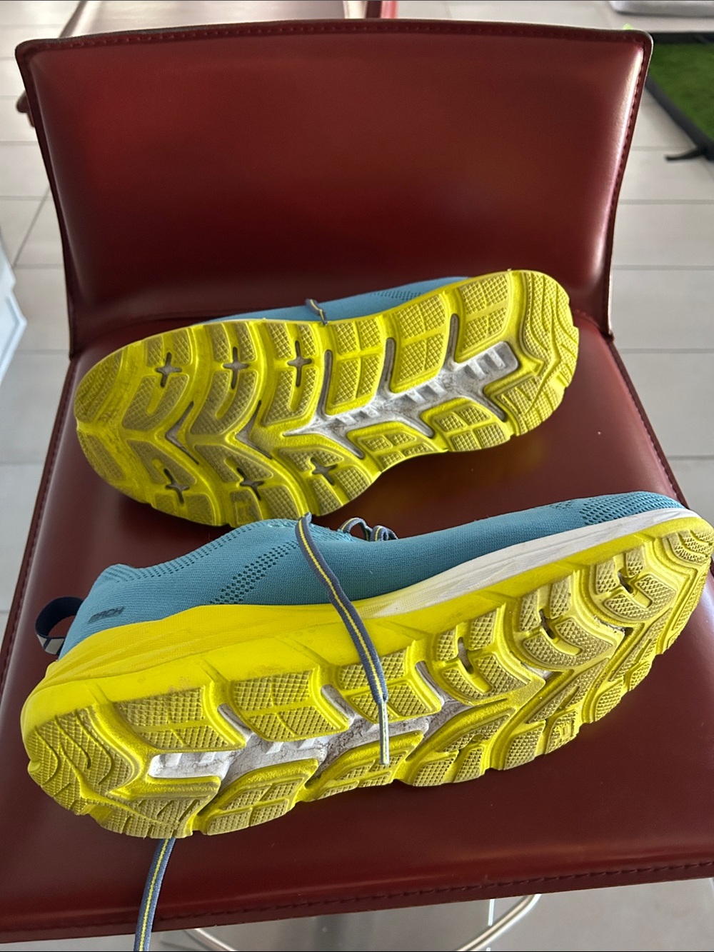 Hoka One One Blue and Yellow Running Sneakers - Picture 4 of 4